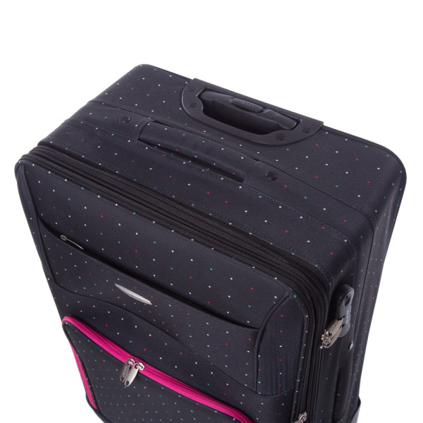 Troler Lamonza Aspire, Negru/Fucsia, 74x46x26 cm