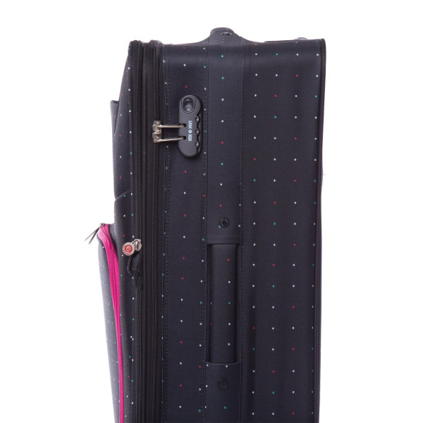 Troler Lamonza Aspire, Negru/Fucsia, 74x46x26 cm