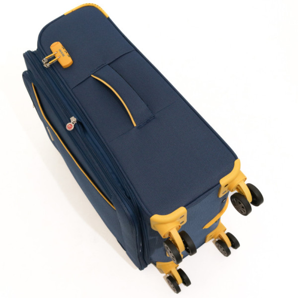 Troler Cruise Lamonza 68x41x26 cm, 3 kg, expandabil 30%, bleumarin/galben