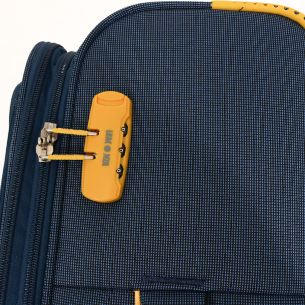 Troler Cruise Lamonza 68x41x26 cm, 3 kg, expandabil 30%, bleumarin/galben