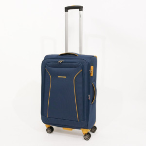 Troler Cruise Lamonza 68x41x26 cm, 3 kg, expandabil 30%, bleumarin/galben
