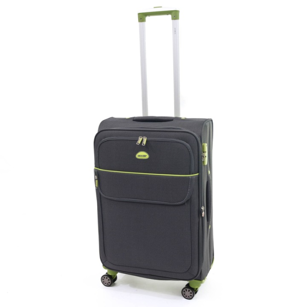 Troler Lamonza Superlight 68x41x26 cm, 3.1 kg, expandabil 30%, gri / verde