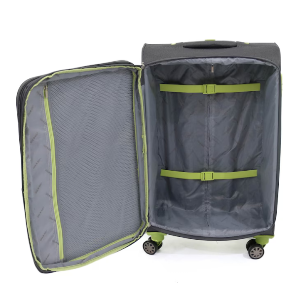 Troler Lamonza Superlight 68x41x26 cm, 3.1 kg, expandabil 30%, gri / verde
