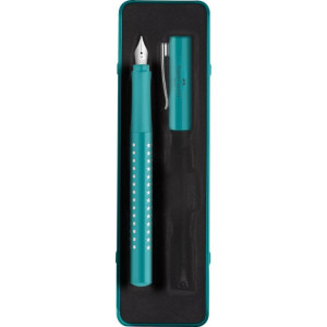 Set cadou stilou Faber-Castell Sparkle, penita M, turcoaz ocean