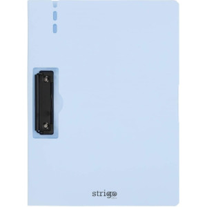 Clipboard Strigo vertical A4 cu clip metalic lateral, suport stilou, albastru deschis
