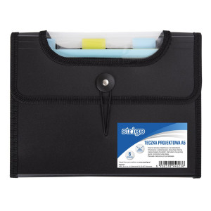 Mapă Strigo Plastic Extensibil A5 6 Compartimente Negru SF042
