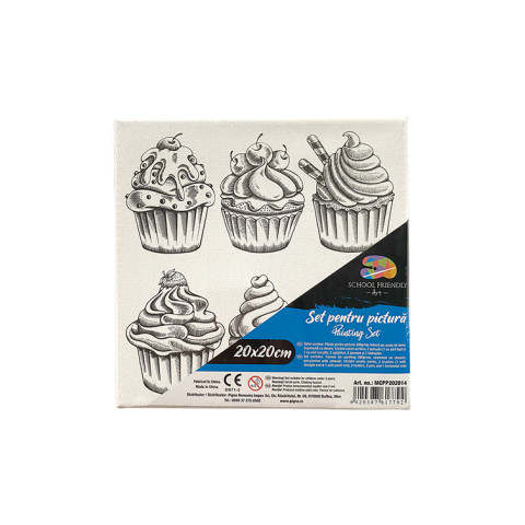 Pânză SF ART pre printată șasiu lemn 1.6x2.5cm 20x20cm Cupcake