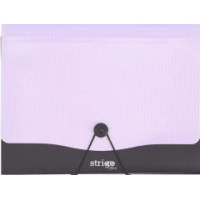 Mapă Strigo PP, A4, 13 compartimente, închidere cu elastic, clips metalic,mov