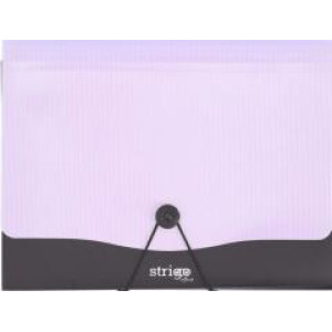 Mapă Strigo PP, A4, 13 compartimente, închidere cu elastic, clips metalic,mov