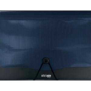 Mapă Strigo PP, A4, 13 compartimente, închidere cu elastic, clips metalic,bleumarin