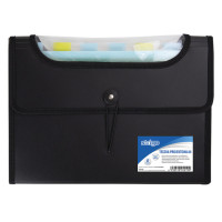Mapă Strigo Plastic Extensibil A4 6 Compartimente Negru