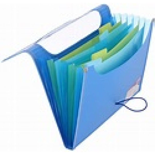 Mapă Strigo Plastic Extensibil A4, 6 Compartimente, albastru