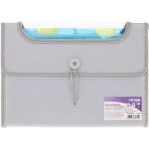 Mapă Strigo Plastic Extensibil A4, 6 Compartimente, gri