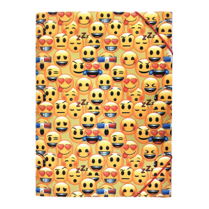 Mapă plastic cu elastic A4, Emoji Clasic