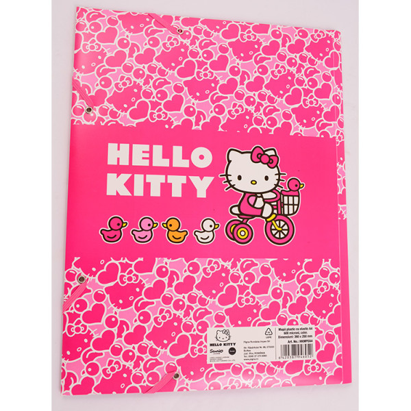 Mapă plastic cu elastic A4, Hello Kitty