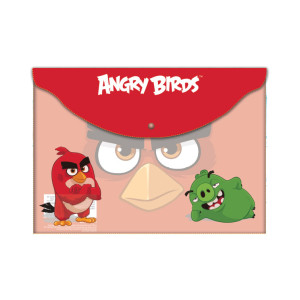 Mapă plastic cu buton A4, Angry Birds