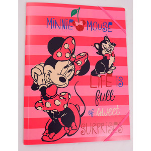 Mapă plastic cu elastic Minnie