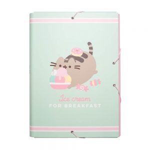 Mapă A4 Pusheen, inchidere cu elastic, din carton 2 mm laminat