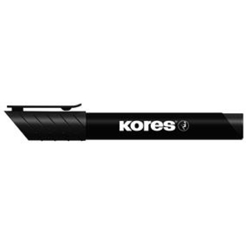 Marker permanent vârf rotund, negru, 3mm Kores