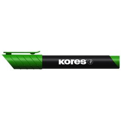 Marker permanent vârf rotund verde 3mm Kores