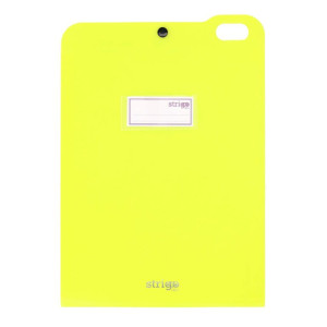 Organizator Strigo, PP, A4, vertical, 5 separatoare, închidere capsă, verde neon