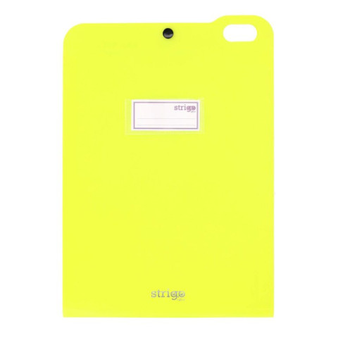Organizator Strigo, PP, A4, vertical, 5 separatoare, închidere capsă, verde neon