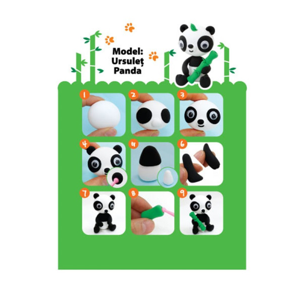 Plastilină Amos Ursuleț Panda 30G