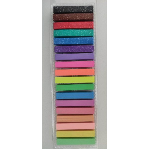 Plastilină Strigo 18 culori mix (6 x neon, 6 x pastel, 6 x cu sclipici)