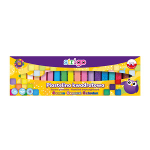 Plastilină Strigo 18 culori mix (6 x neon, 6 x pastel, 6 x cu sclipici)