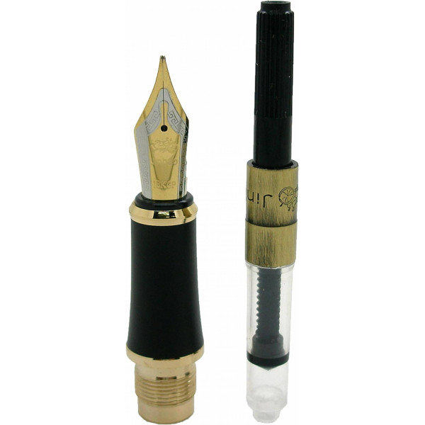 Stilou DRAGON argintiu negru Peniță Iridium GOLD Stilou DRAGON argintiu negru Peniță Iridium GOLD