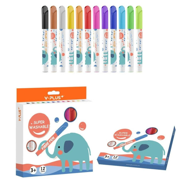 Carioca Superlavabilă Elephant Jumbo- set 12 - Y-Plus