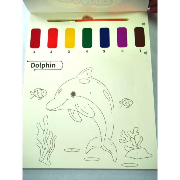 Carte de colorat cu acuarele Marine animals - Y-plus