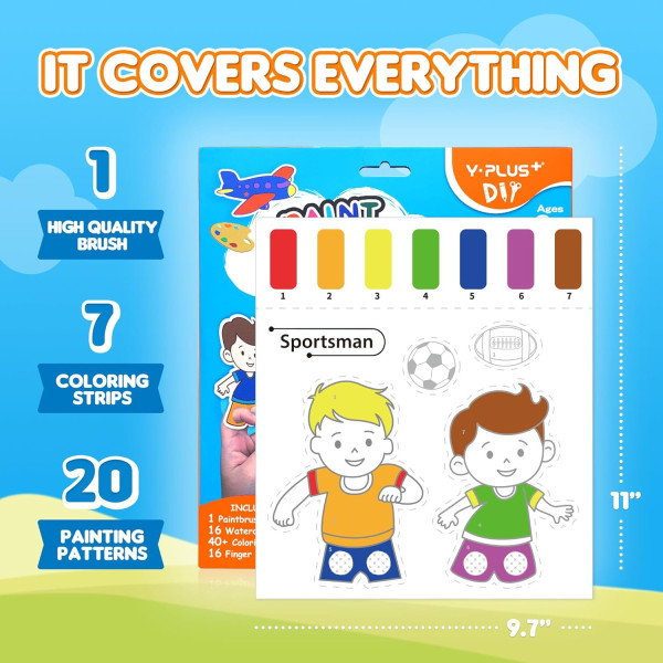 Carte Activitati de colorat cu acuarele Paint with water - Y-Plus