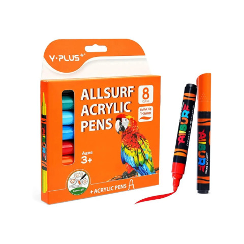 Markere Acrilice Allsurf - set 8 - Y-Plus