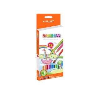 Creioane color acuarelabile Rainbow - 12 buc - Y-Plus