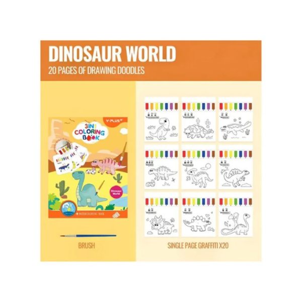 Carte de activitati 3 în 1 – Dinosaur world - Y-plus