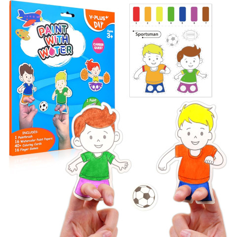 Carte Activitati de colorat cu acuarele Paint with water - Y-Plus