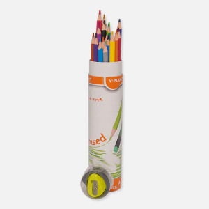 Creioane Color Erasable We-Tri - in cutie tip cilindru- set 12 buc – Y-PLUS