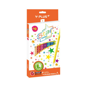 Creioane Color Star- set 12 buc + ascutitoare – Y-PLUS
