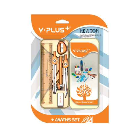 Trusa geometrie Newton in cutie metalica pe blister - Y-Plus