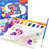 Carte de colorat cu acuarele Magic Unicorns - Y-plus