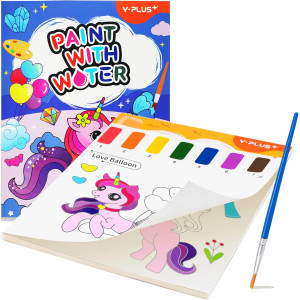 Carte de colorat cu acuarele Magic Unicorns - Y-plus