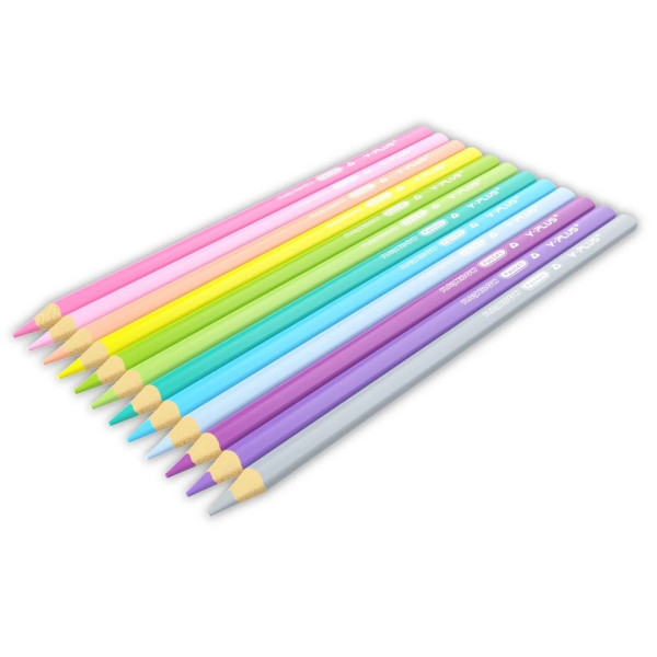 Creioane color pastel Rainbow - 12 buc - Y-Plus