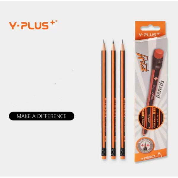 Creion triunghiular Jumbo Ray 11mm – HB cu Radieră – Y-PLUS