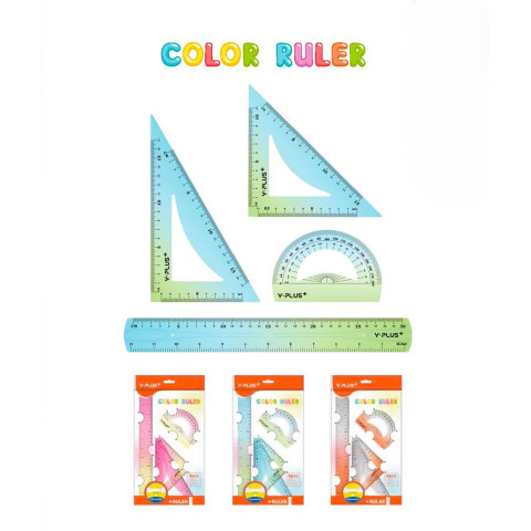 Set Geometrie Color – Y-plus, 4 piese
