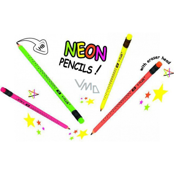 Creion Grafit Star Neon – HB cu Radieră – Y-PLUS