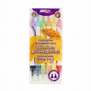 Evidențiator Strigo 2 în 1, 6 culori neonșsi 6 culori pastel