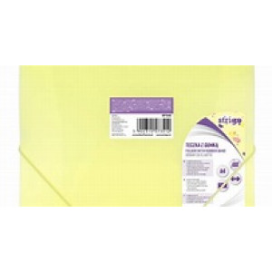 Mapă Strigo A4 cu elastic, PASTEL GALBEN