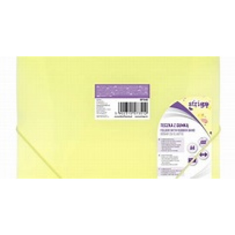 Mapă Strigo A4 cu elastic, PASTEL GALBEN