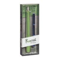 Stilou Kaweko Perkeo, jungle green, penita M, pachet cu 3 rezerve